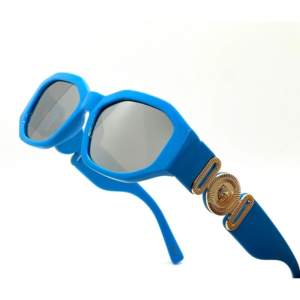 Sunglasses Blue Frame Silver MirrorLens‎ Men Fashion Sophisticated Lentes Gafas